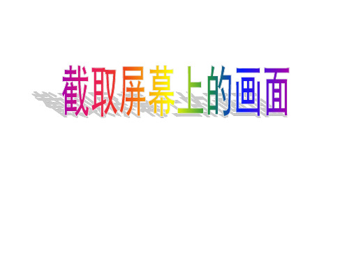 第五课_截取屏幕上的画面课件1