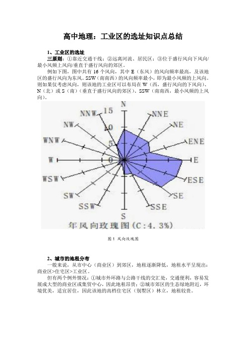 高中地理：工业区的选址知识点总结