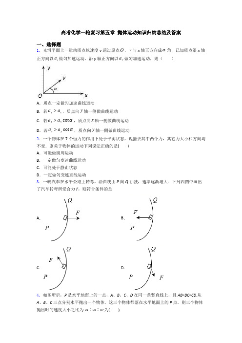 高考化学一轮复习第五章 抛体运动知识归纳总结及答案