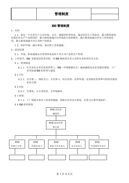 (完整版)EHS管理制度