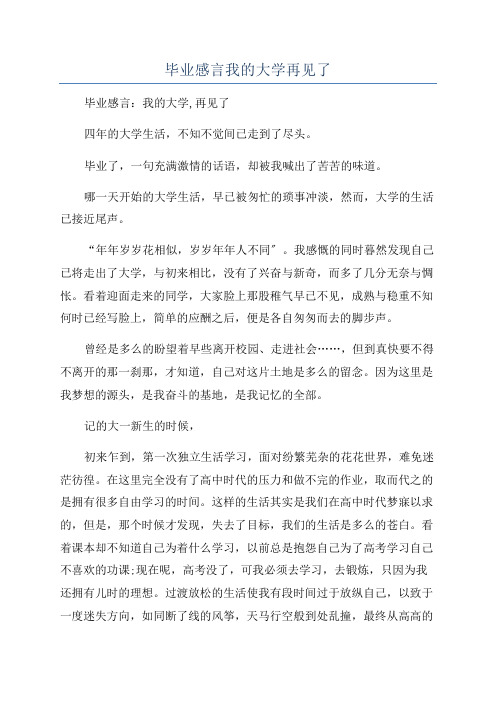 毕业感言我的大学再见了