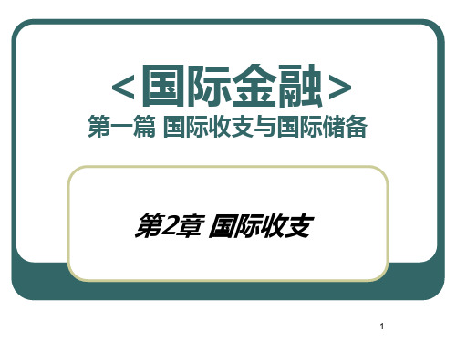 《国际金融》第2章国际收支