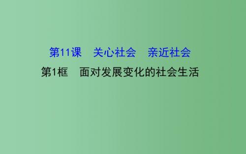 八年级政治下册 5.11.1 面对发展变化的社会生活课件 鲁教版