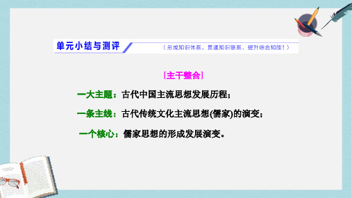 高考历史一轮总复习第十二单元中国传统文化主流思想的演变小结与测评课件新人教版