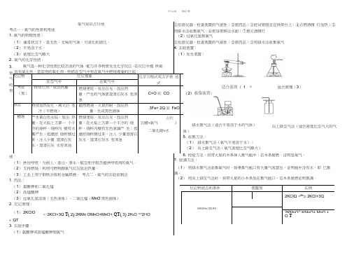 初三化学氧气知识点归纳