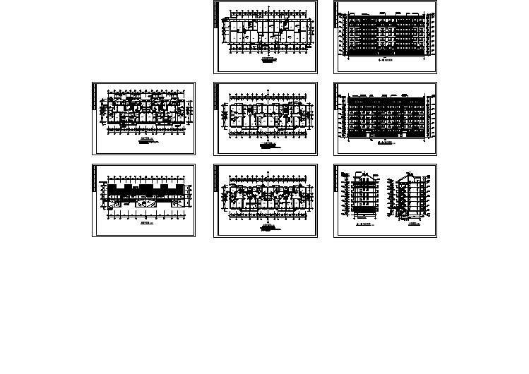 底层车库六层带阁楼住宅楼建筑设计图纸