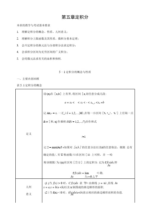 第五章定积分学习指导书.docx