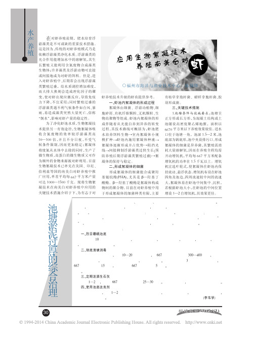 应用生物絮凝技术养殖南美白对虾