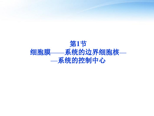 高考生物总复习第3章第1节细胞膜系统的边界细胞核系统的控制中心课件新人教版必修1PPT