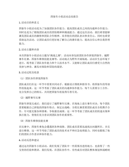 四驱车小组活动总结报告