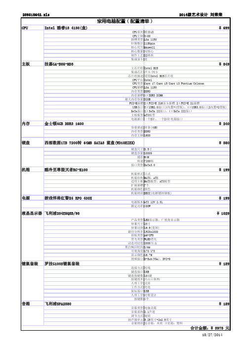 组装一套完整的电脑的硬件介绍与参考价格