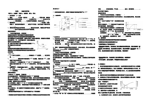 高三二轮复习 教学案   细胞代谢