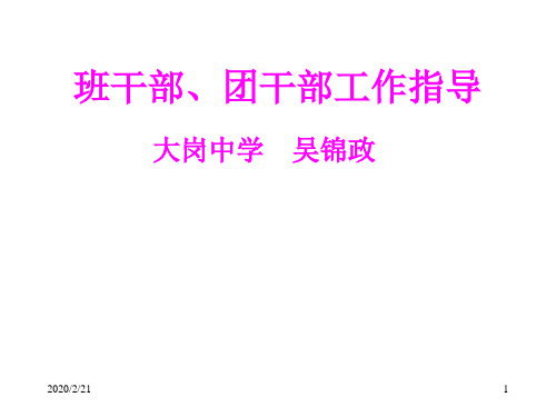 班干部、团干部工作指导PPT课件