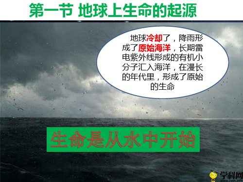 陕西省户县五竹初级中学八年级生物下册课件：731地球上生命的起源(1)(共33张PPT)