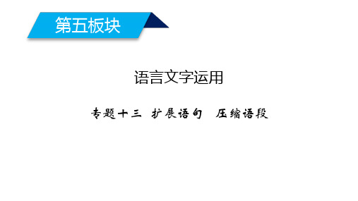2020高考语文扩展语句压缩语段