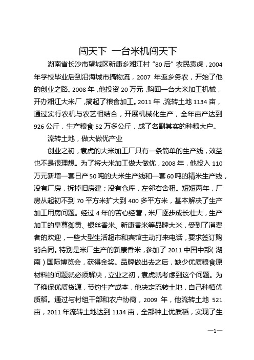 闯天下 一台米机闯天下