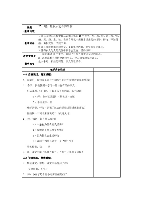 20、哦,让我永远忏悔的狗