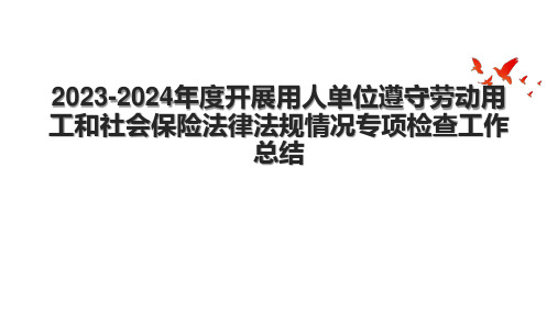 2023-2024年度开展用人单位遵守劳动用工和社会保险法律法规情况专项检查工作总结