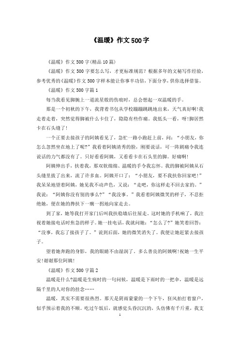 《温暖》作文500字