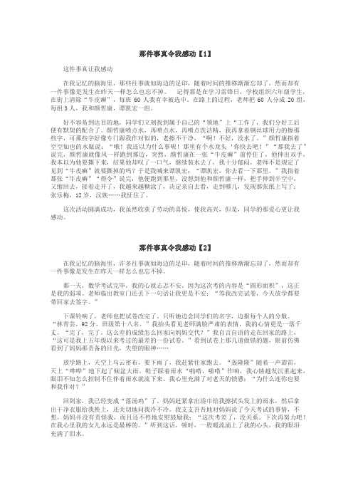 那件事真令我感动作文