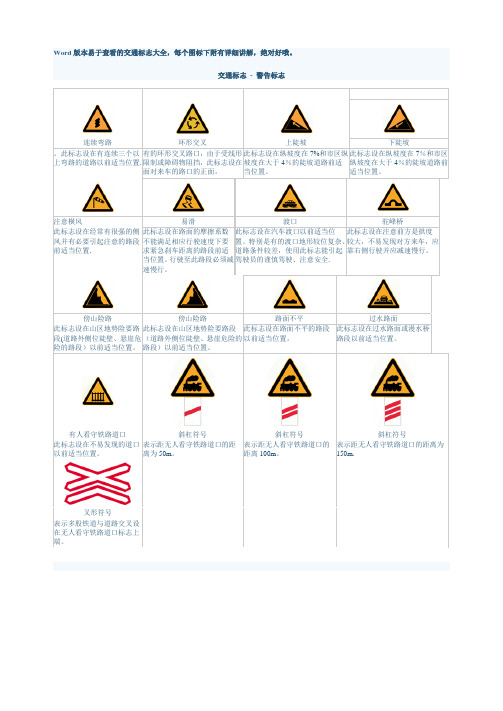 交通标志图片及讲解大全-道路交通图示解读