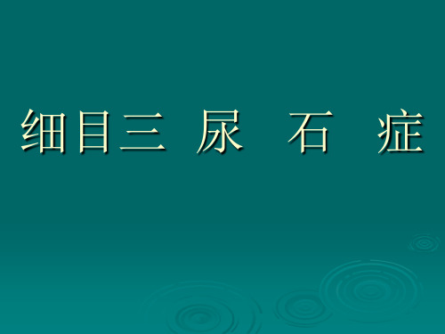 《中医外科学》课件  细目三 尿石症