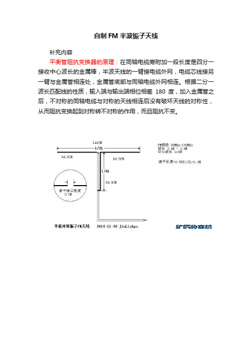 自制FM半波振子天线