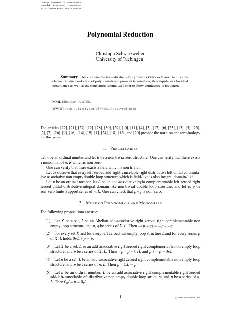 Polynomial reduction