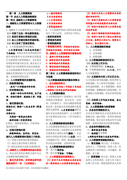 最新高级人力资源管理师一级考点梳理