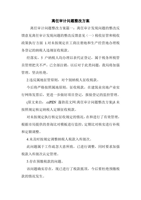 离任审计问题整改方案.doc