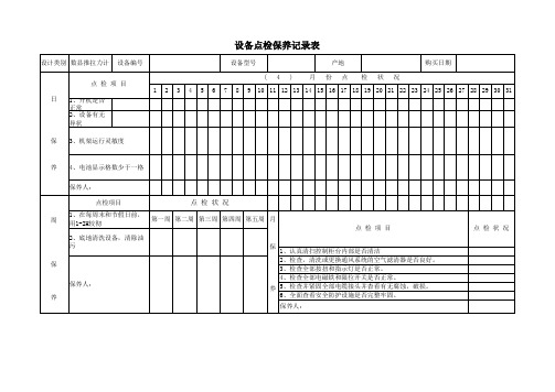 数显推拉力计点检保养记录表