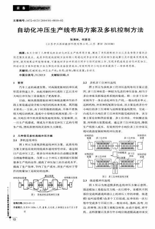 自动化冲压生产线布局方案及多机控制方法