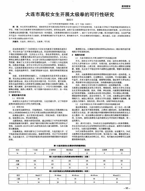 大连市高校女生开展太极拳的可行性研究