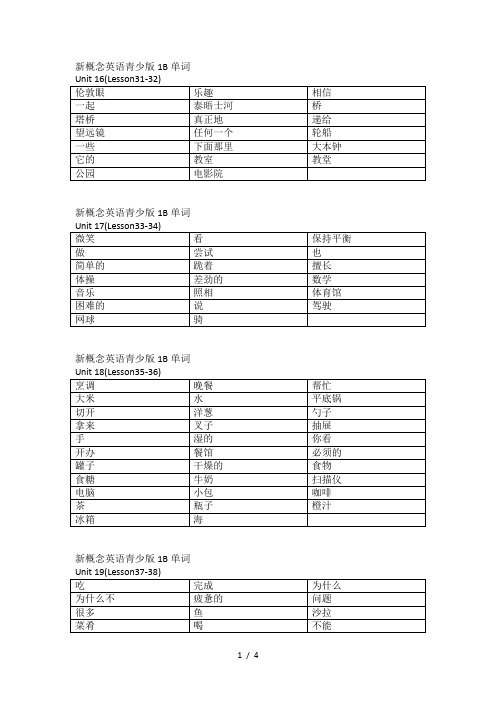 新概念英语青少版1B单词-总