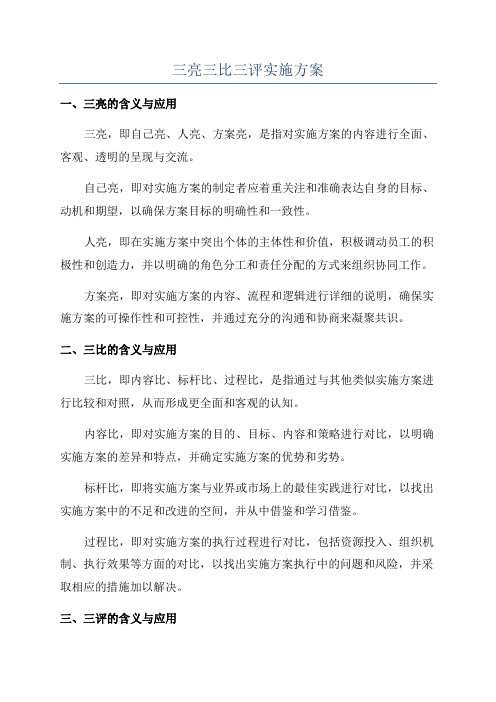 三亮三比三评实施方案