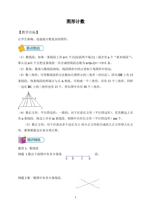 六年级下册数学试题-小升初数学专题--计数模块--图形计数(含答案)全国通用