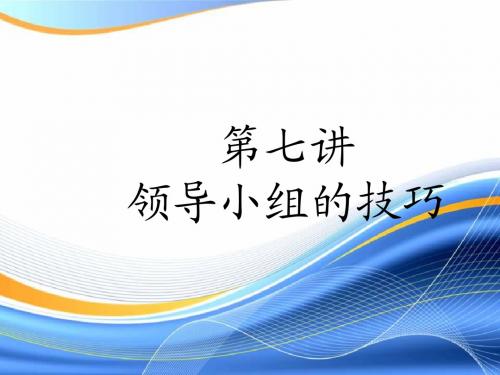 第7、8讲  领导小组的技巧