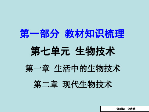 2017年中考生物第一轮教材知识梳理课件40(第七单元_生物技术)AqMUHM