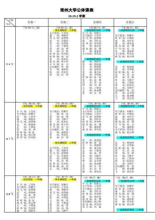 常州大学公体课表