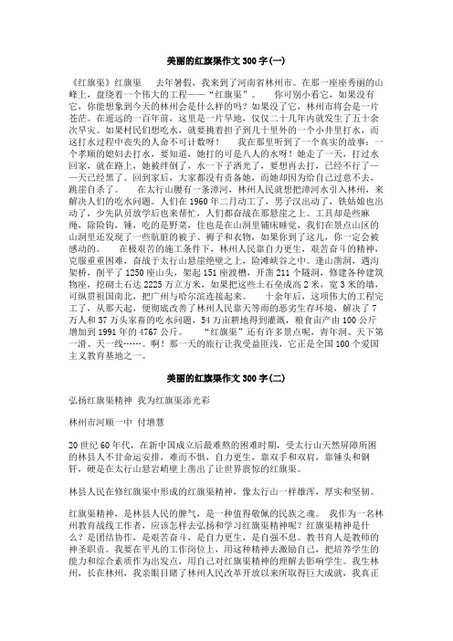 美丽的红旗渠作文300字