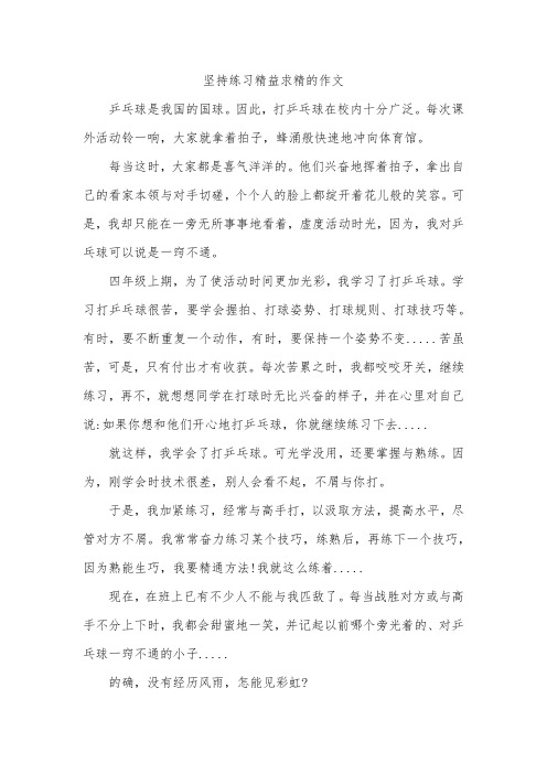 坚持练习精益求精的作文