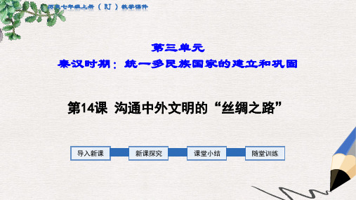 秋七年级历史上册第三单元秦汉时期:统一多民族国家的建立和巩固第14课沟通中外文明的”丝绸之路“教学课件