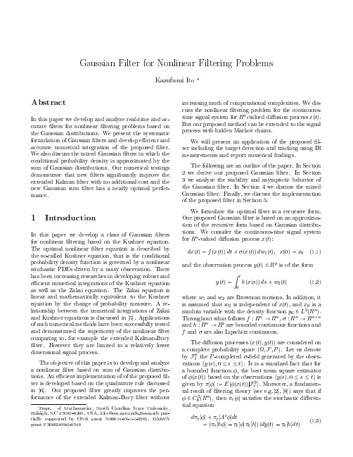 Abstract Gaussian Filter for Nonlinear Filtering Problems