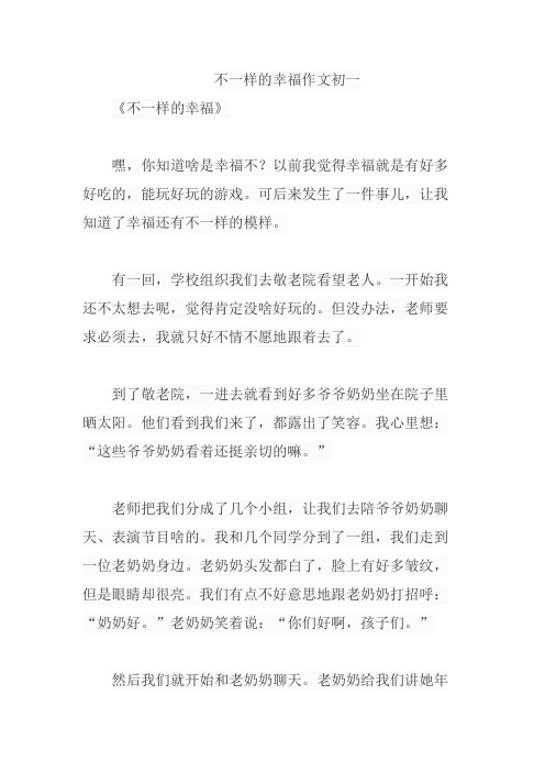 不一样的幸福作文初一