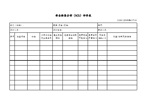 标准SCL安全检查分析评价表和判定标准