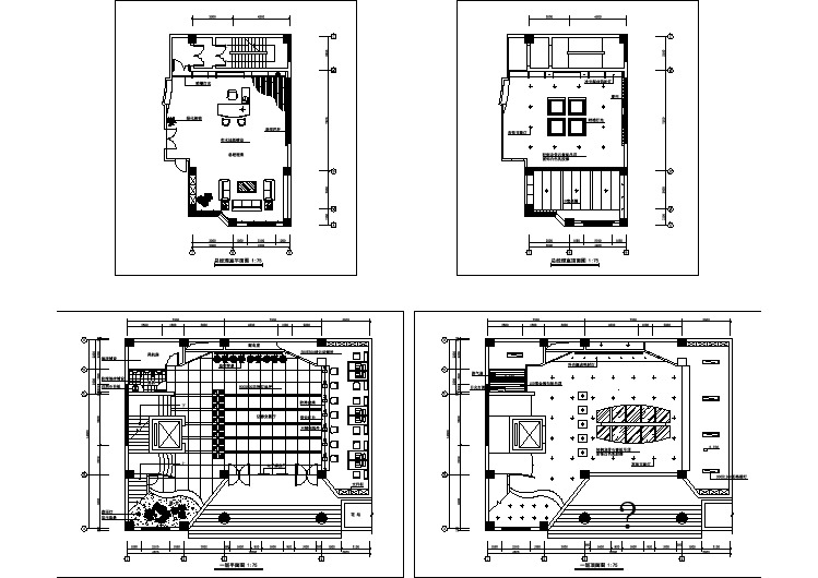 某办公楼大厅室内设计cad平面施工图