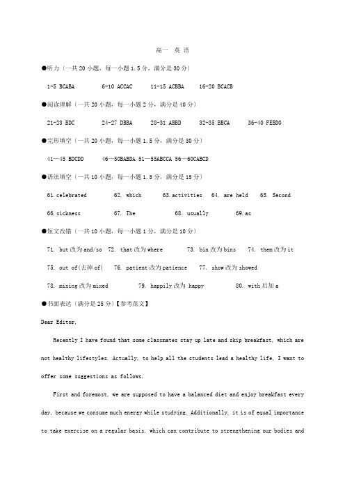 高一英语下学期期末教学质量监测试题答案高一英语下学期期末教学质量监测试题PDF