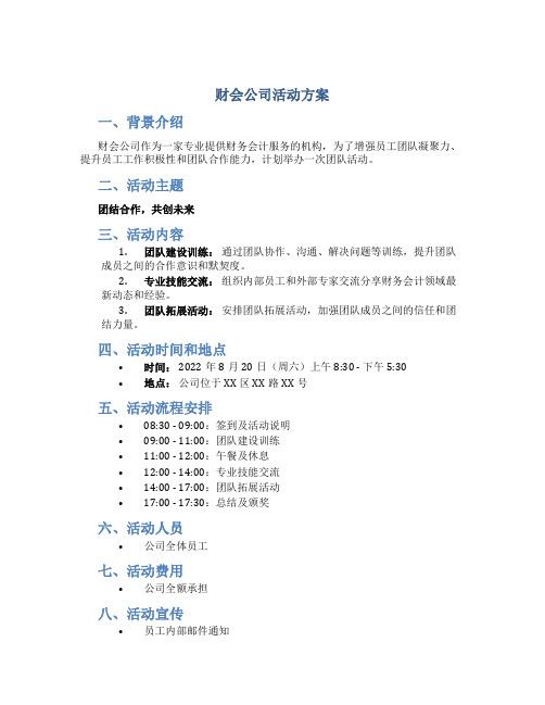 财会公司活动方案