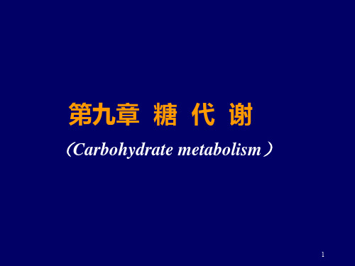 九章糖代谢Carbohydratemetabolism-PPT精品