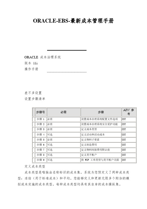 ORACLE-EBS-最新成本管理手册